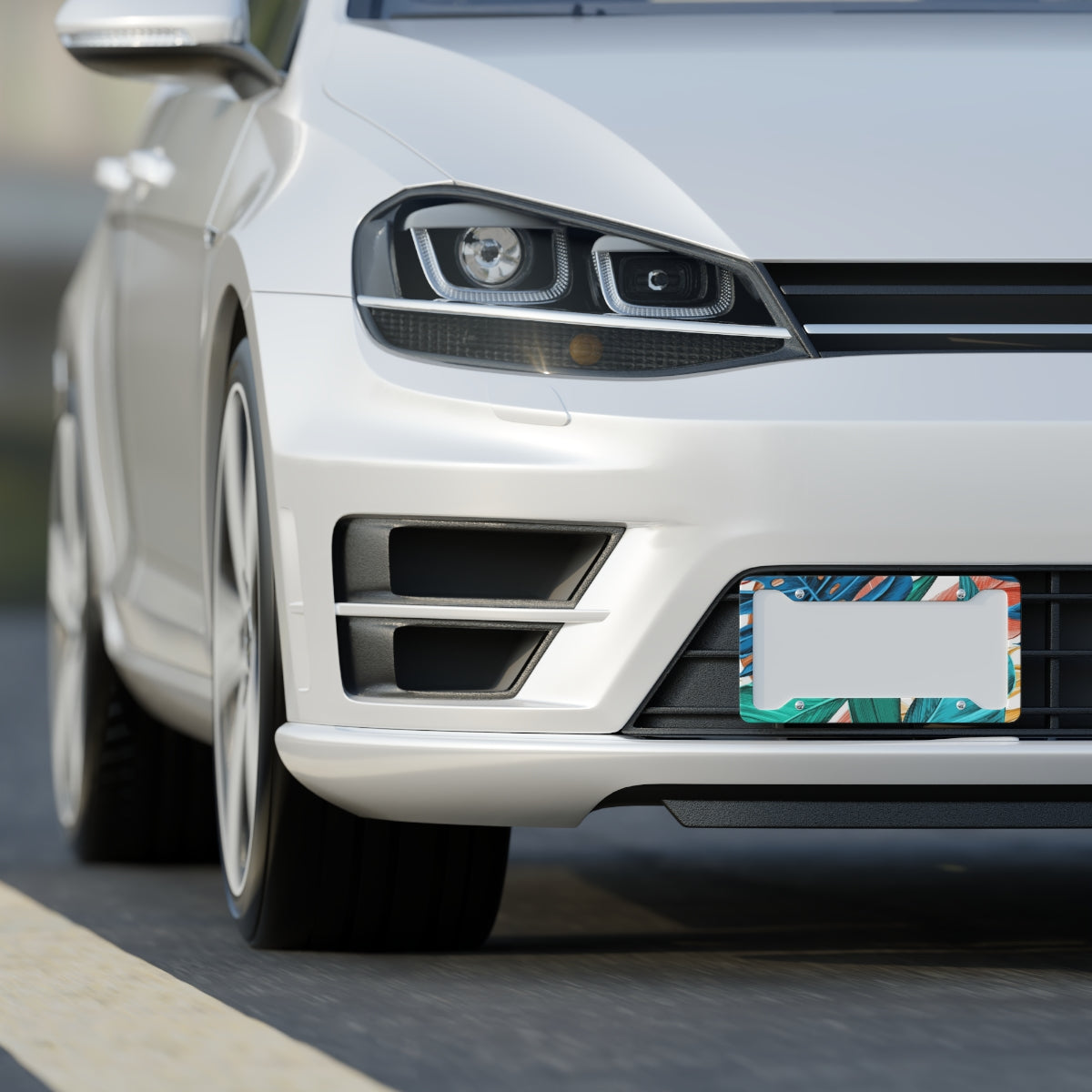 Vibrant Leaf License Plate Frame