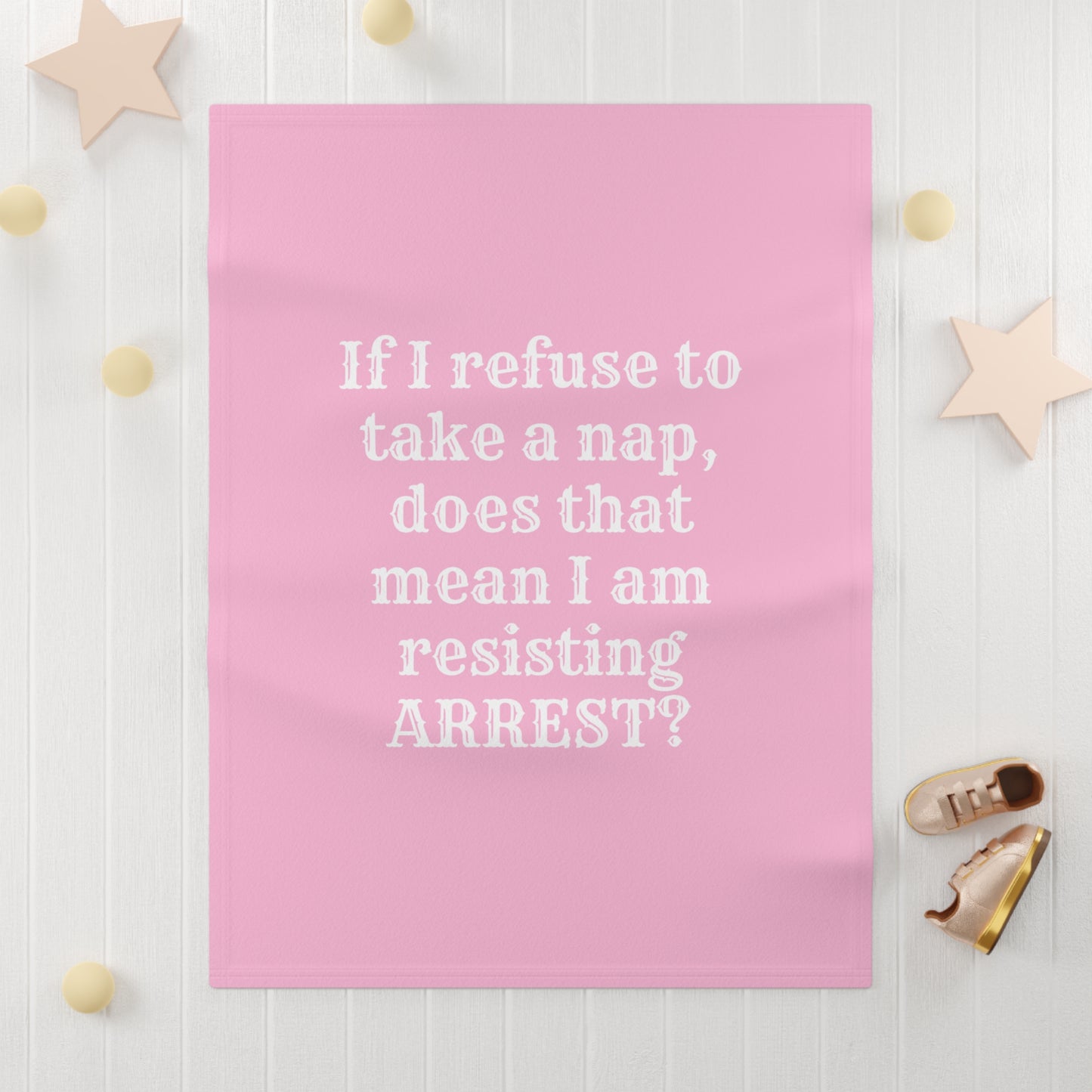 Pink ResistingArrest Soft Fleece Baby Blanket