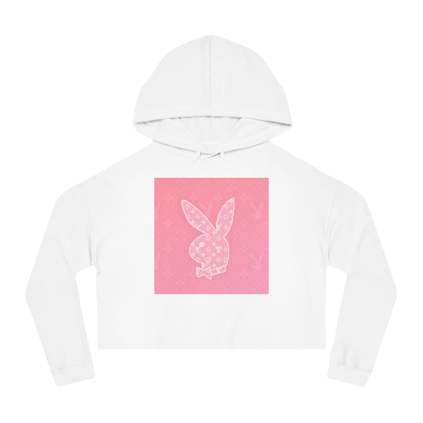 PB Bunny Pink Women’s Cropped Hooded Sweatshirt