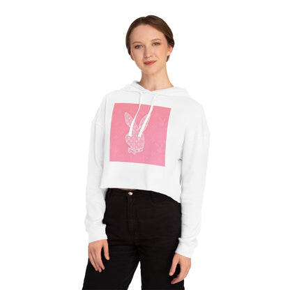 PB Bunny Pink Women’s Cropped Hooded Sweatshirt