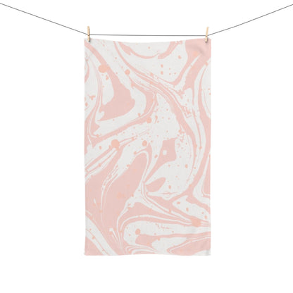 Pink Marble Splat Hand Towel