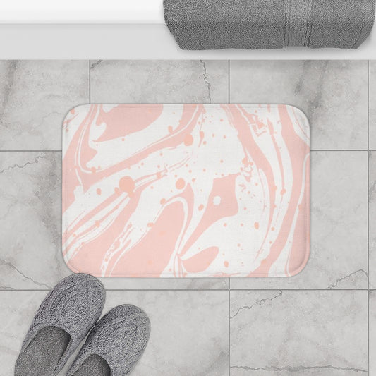 Pink Marble Splat Bath Mat