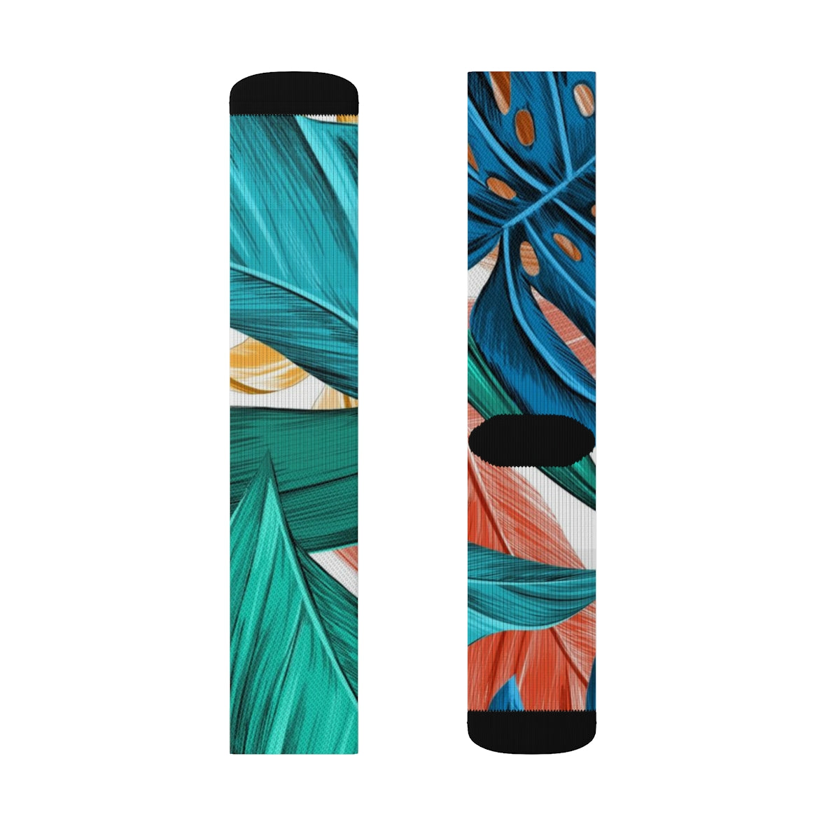 Vibrant Leaf Pattern Sublimation Socks