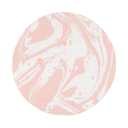 Pink Marble Splat Polyester Bath Mat