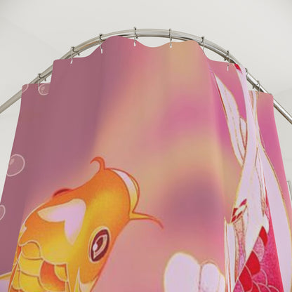 Koi design Polyester Shower Curtain