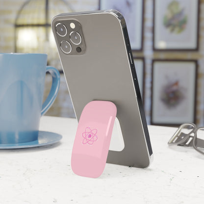 Pink Atom Phone Click-On Grip