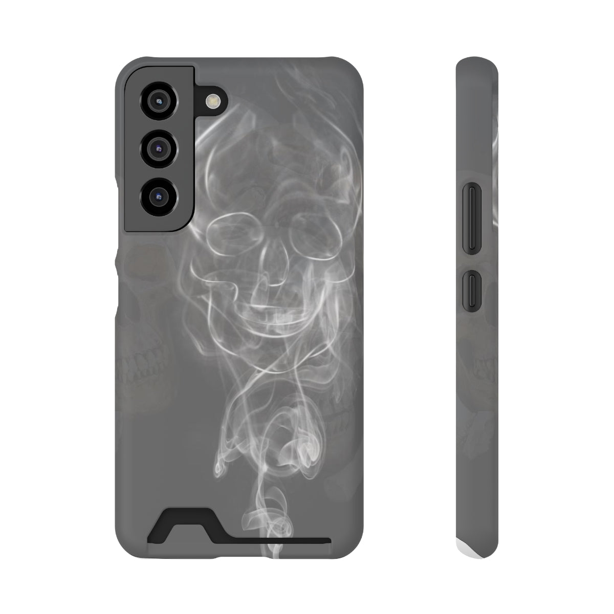 Smokey Skull Phone Case With Card Holder