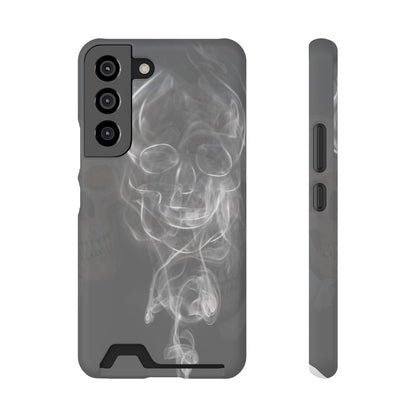 Smokey Skull Phone Case With Card Holder