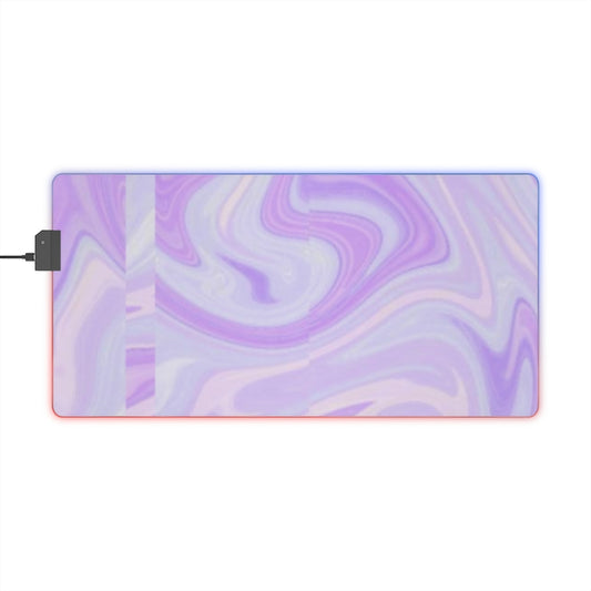 Purple Swirl Cut Block Pattern LED Gaming Mouse Pad