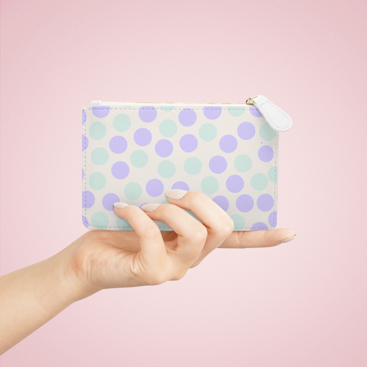 Polka Dotted Mini Clutch Bag