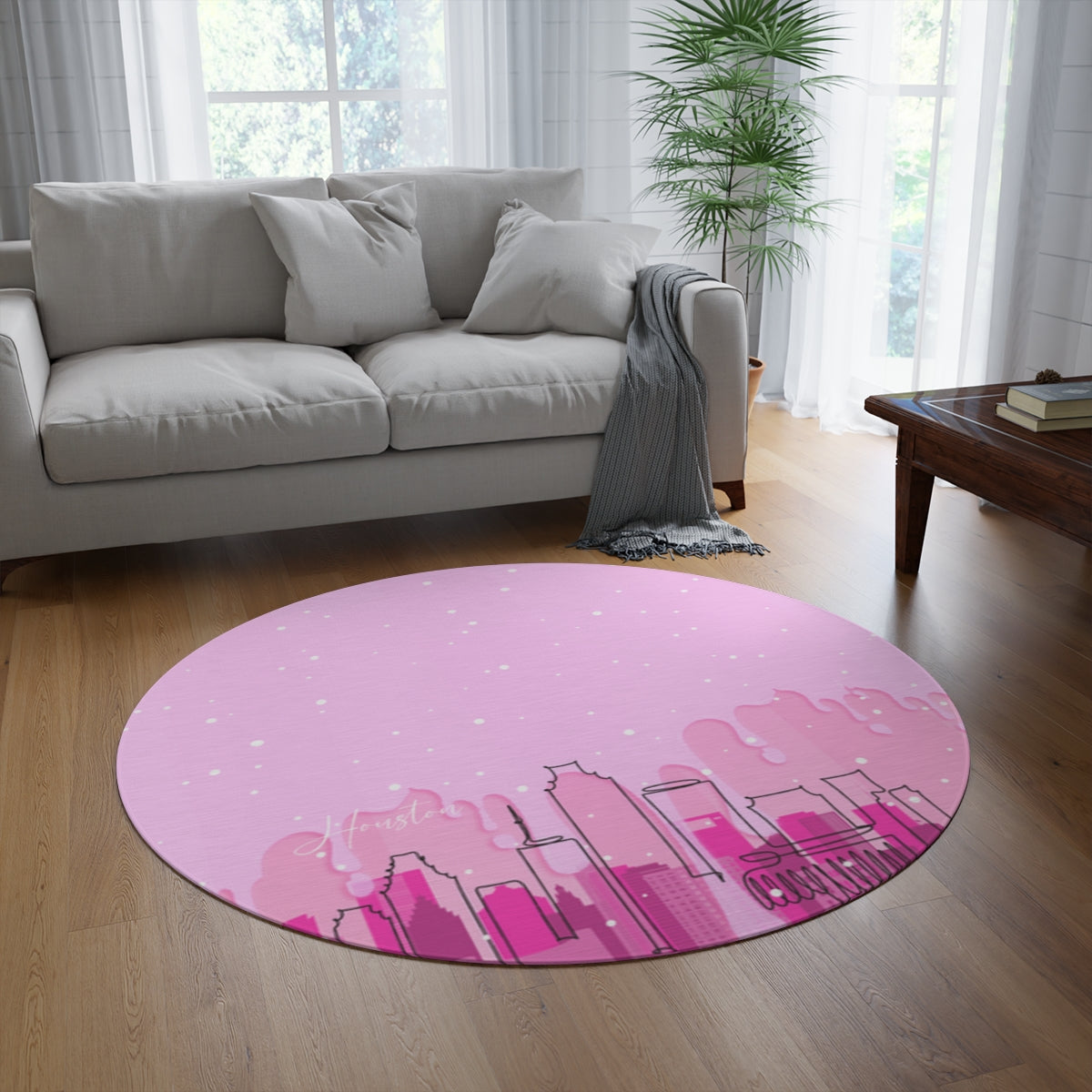 PinkDrip HTX Round Rug