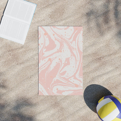 Pink Marble Splat Beach Towels