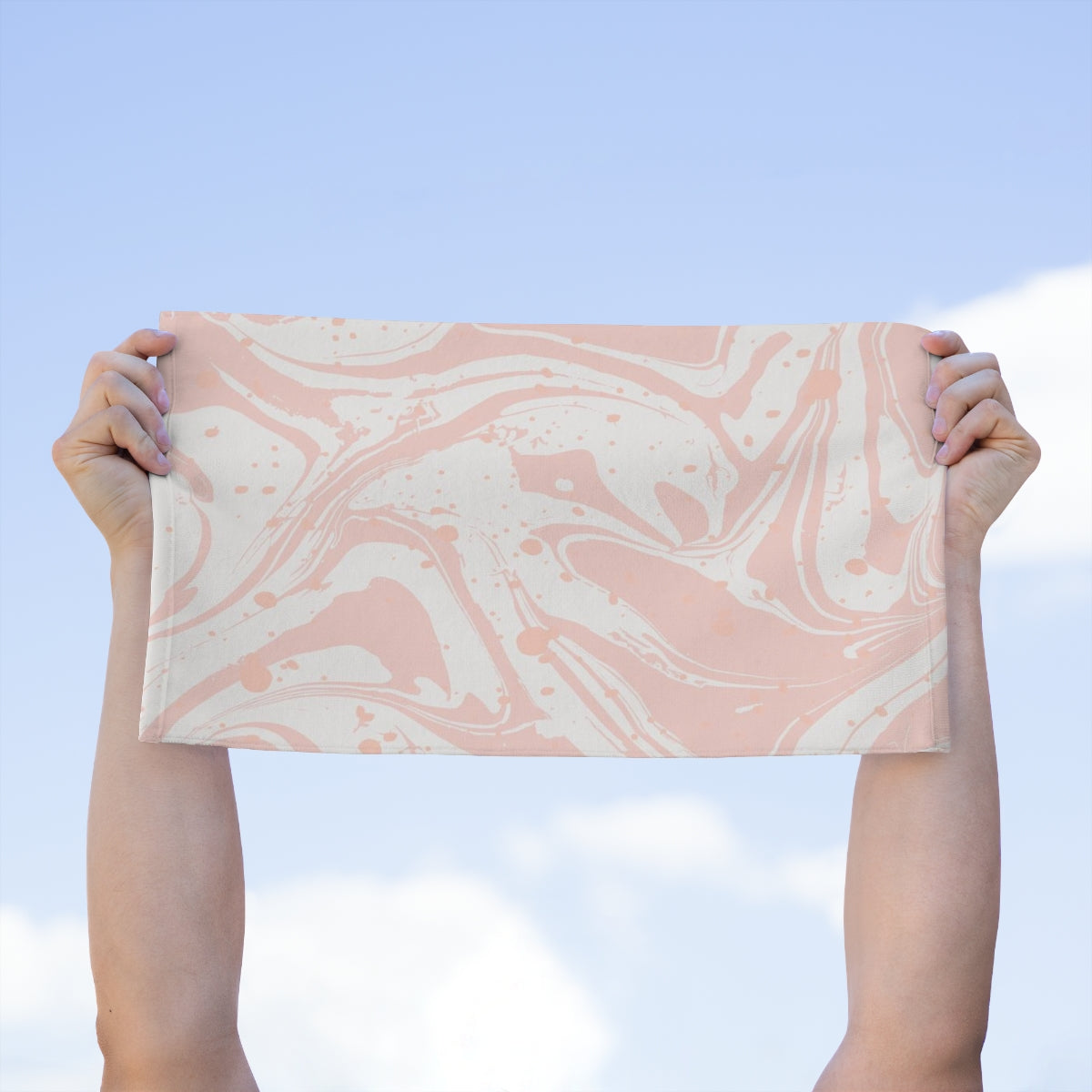 Pink Marble Splat Rally Towel, 11x18