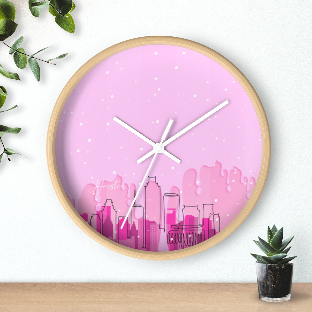 PinkDrip HTX Wall clock