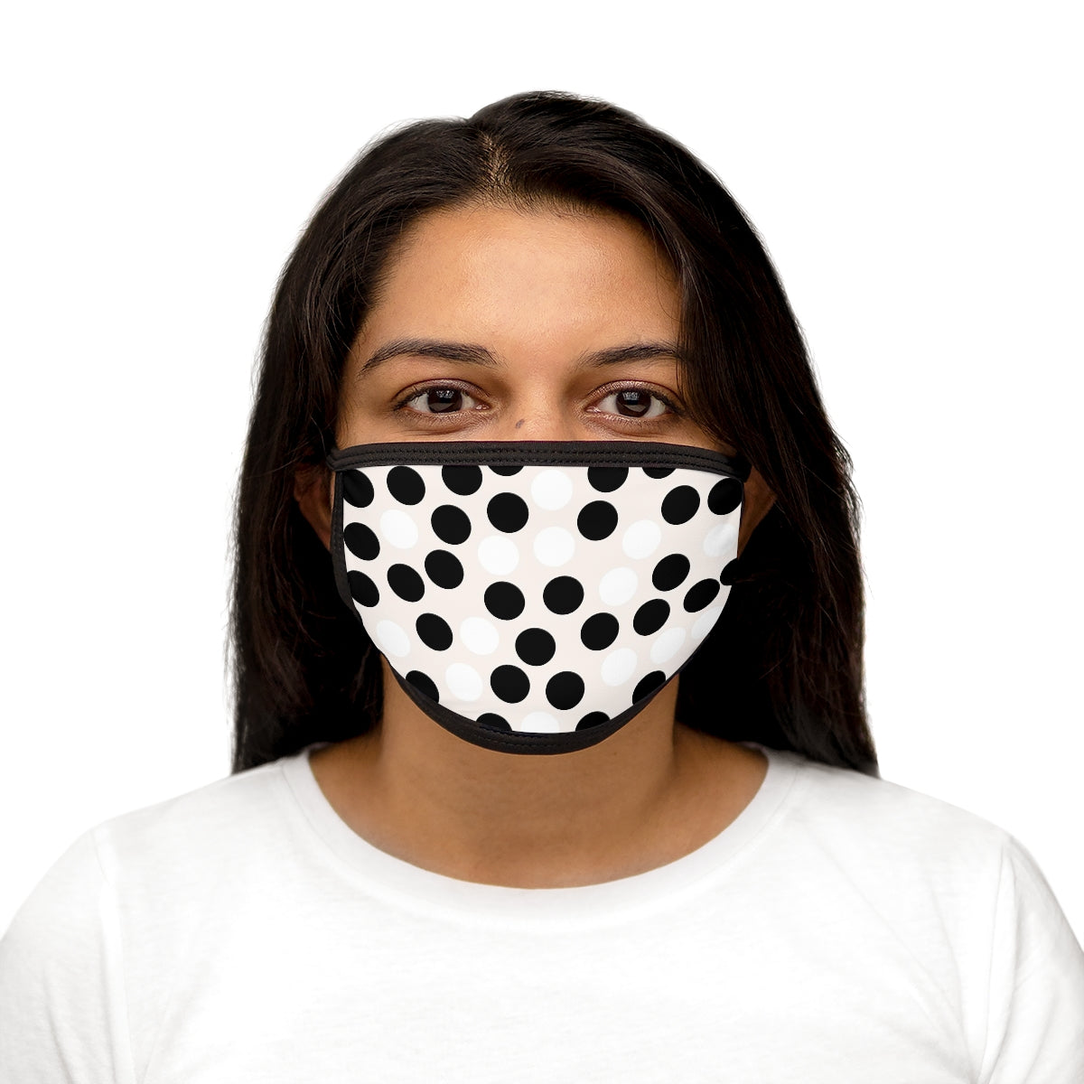 Polka Dots Mixed-Fabric Face Mask