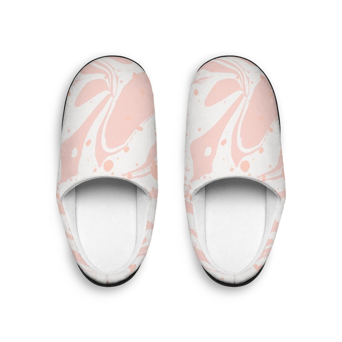 Pink Marble Splat Women's Indoor Slippers