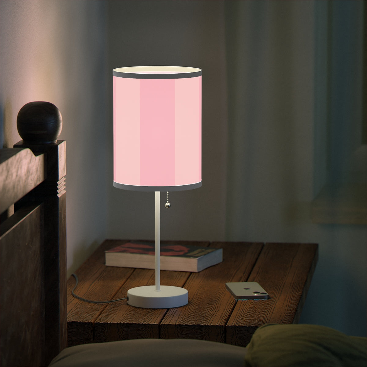 Pink Stripes Lamp on a Stand, US|CA plug