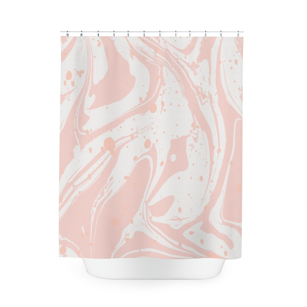 Pink Marble Splat Polyester Shower Curtain