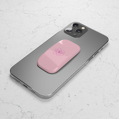 Pink Atom Phone Click-On Grip