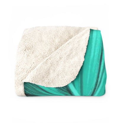 Vibrant Leaf Pattern Sherpa Fleece Blanket