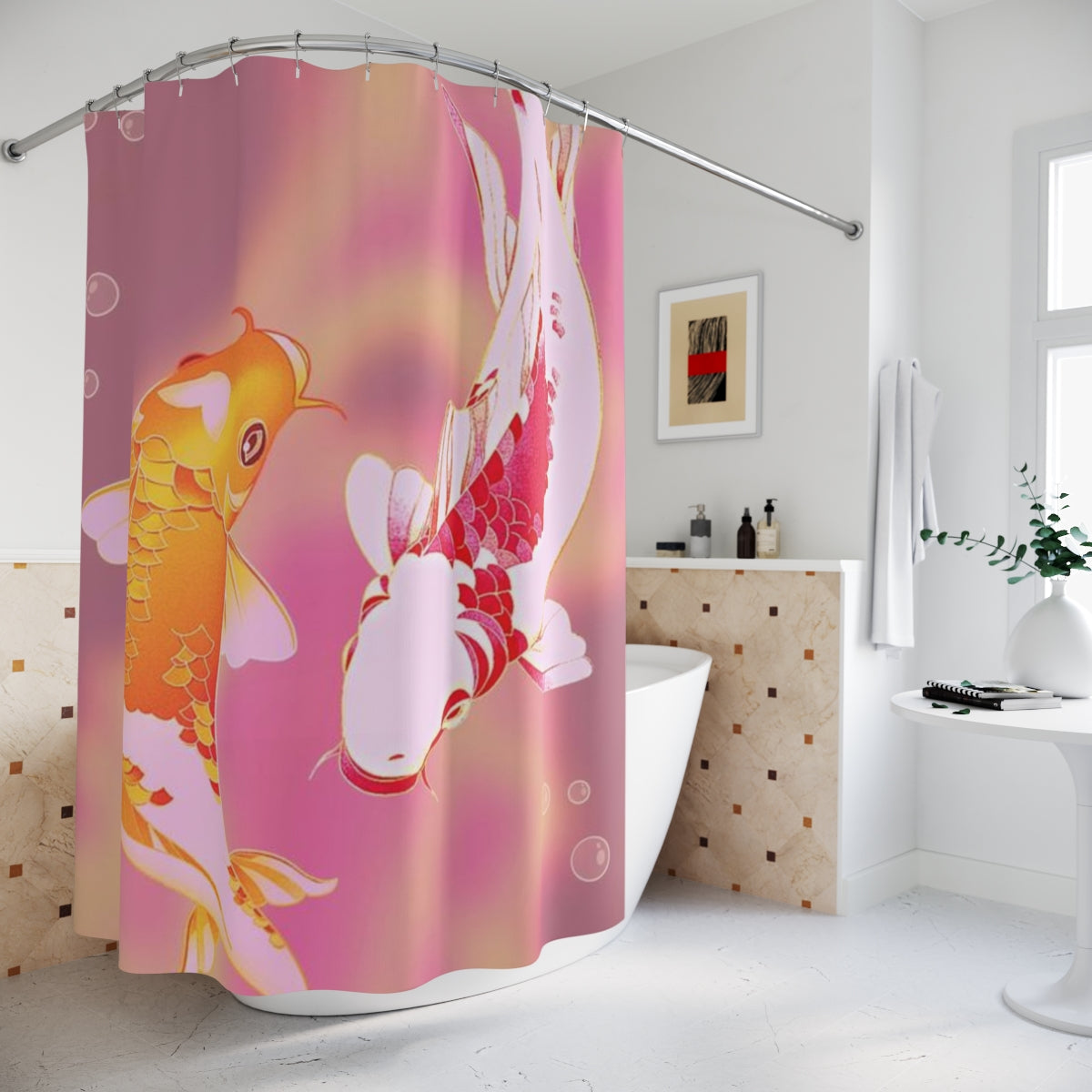 Koi design Polyester Shower Curtain