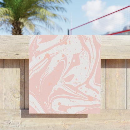 Pink Marble Splat Beach Towels