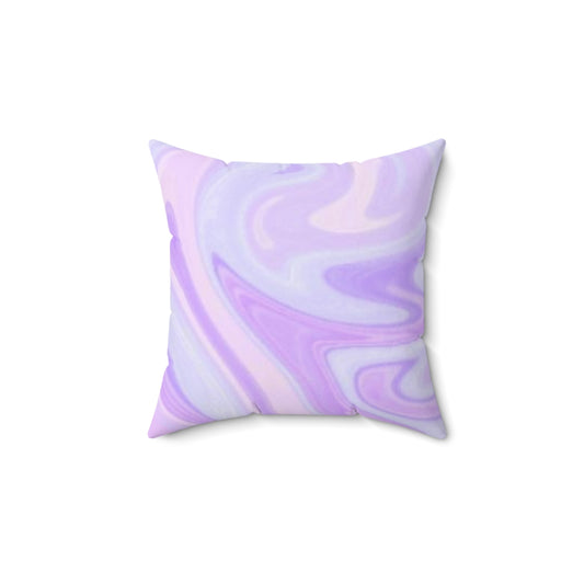 Purple Swirl Suede Pillow Case (Square)