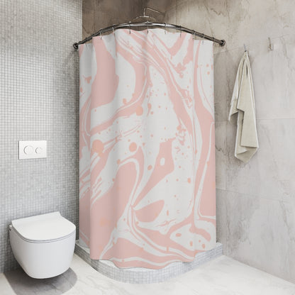 Pink Marble Splat Polyester Shower Curtain