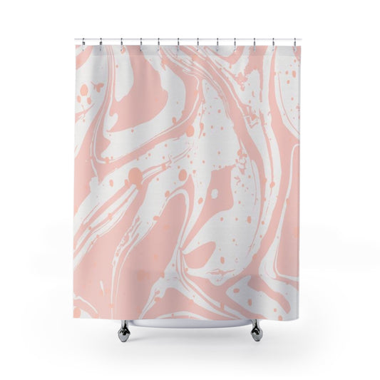 Pink Marble Splat Shower Curtain