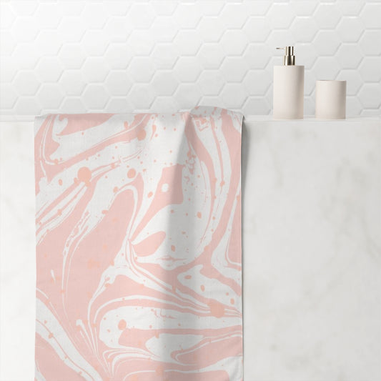 Pink Marble Splat Mink-Cotton Towel