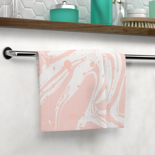 Pink Marble Splat Face Towel